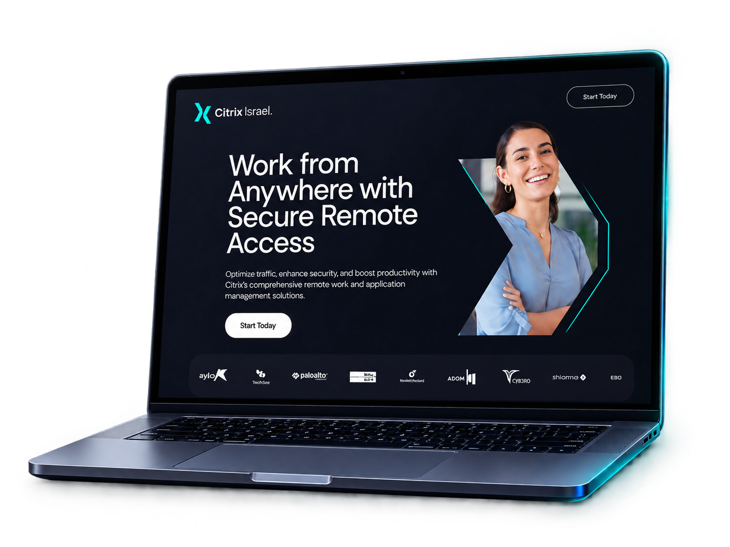 Citrix Israel secure remote access website laptop composition
